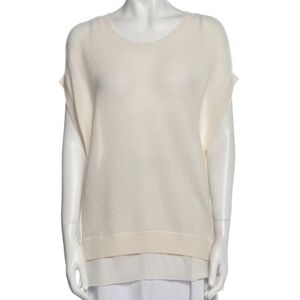 Vince. Mixed media mesh open knit sweater